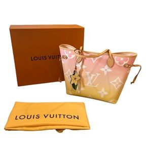 Louis Vuitton Pink and Yellow Gradient Giant Monogram By the Pool Neverfull MM